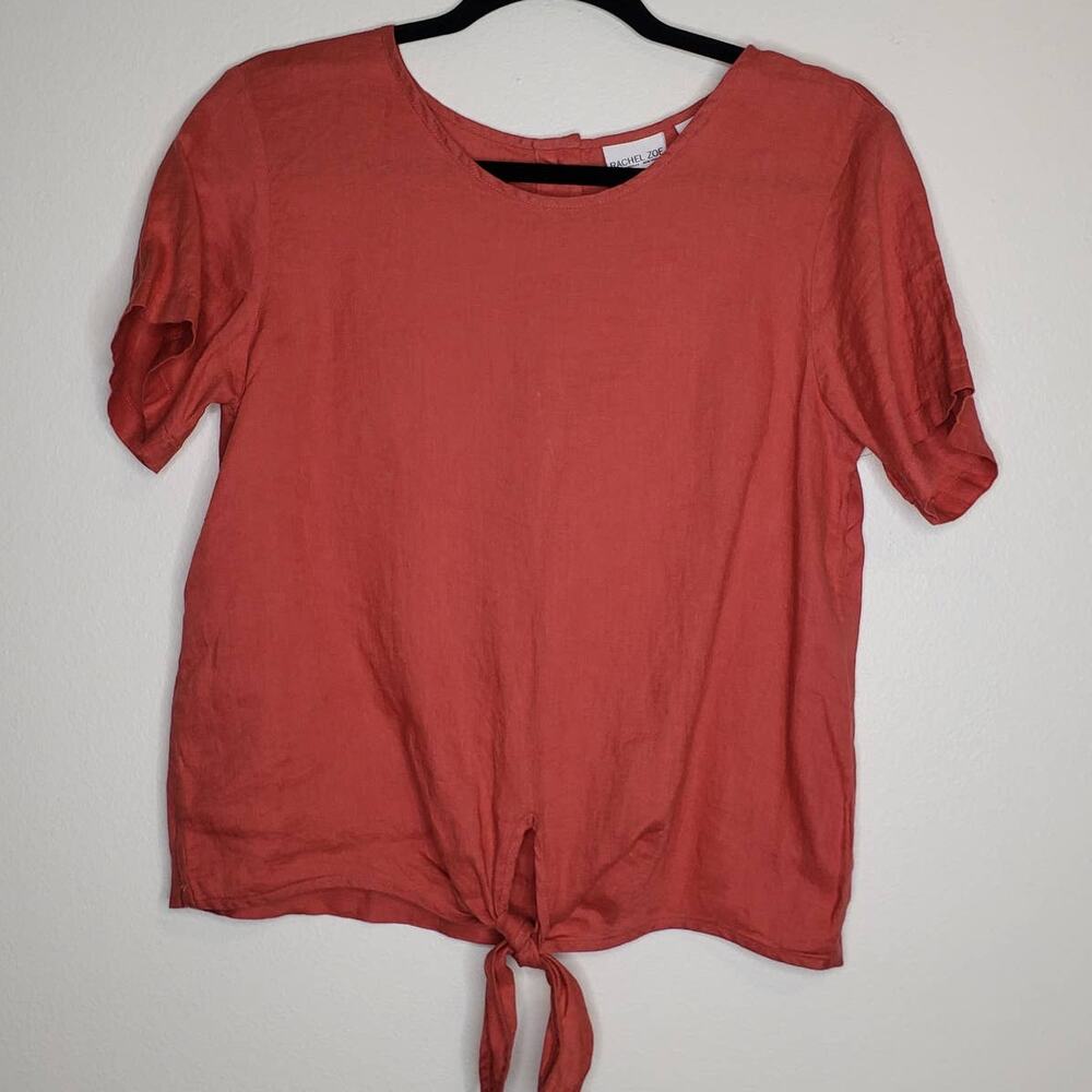 Rachel Zoe| Boxy Rust Orange Linen Top